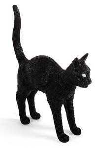 SELETTI Lampă LED decorativă de masă Jobby The Cat, negru, reglabil, Negru, Camera de zi / sufragerie, Plastic, Design