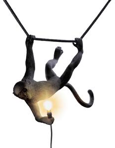 SELETTI Lampă Monkey, lățime 44 cm, negru, priză, IP44, Negru, Plastic, Design