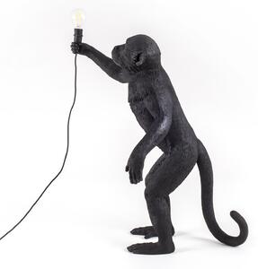 SELETTI Lampă LED de terasă Monkey Lamp în picioare negr, Negru, Plastic, Design