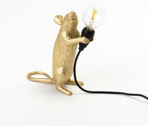 SELETTI Mouse Lampa LED bec lampă decorativă USB în picioare aur, Auriu / Alamă, Camera de zi / sufragerie, Plastic, Design