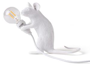 SELETTI Lampa pentru mouse LED bec decorativ USB așezat alb, Alb, Camera de zi / sufragerie, Plastic, Design