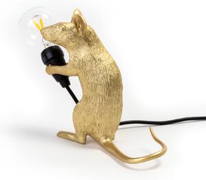 SELETTI Mouse Lampa LED bec USB ședinței de aur, Auriu / Alamă, Camera de zi / sufragerie, Plastic, Design