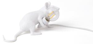SELETTI Lampă LED de masă Mouse Lamp USB întins alb, Alb, Camera de zi / sufragerie, Plastic, Design