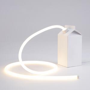 SELETTI Lampă LED de masă Daily Glow cutie lapte, Alb, Camera de zi / sufragerie, Plastic, Design