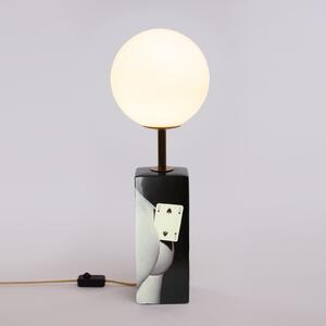 SELETTI Lampă de masă LED Toiletpaper motiv cărți joc, reglabil, Negru, Camera de zi / sufragerie, Ceramică, Design