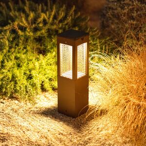 Les Jardins Lampă solară cu LED pentru piedestal Tradition Sensor Corten 40cm, reglabil, Maro / Rugină, Metal, Modern, Lumini solare