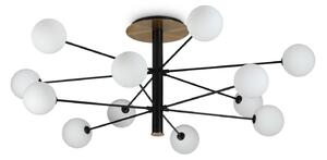 Ideallux Ideal Lux Cosmopolitan negru/alamă 12fl Ø 145, Negru, Camera de zi / sufragerie, Metal