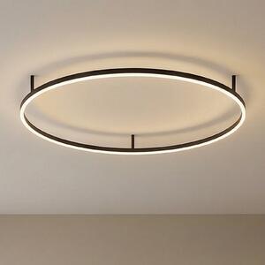 IDEAL LUX Ideal Lux plafonieră LED Oracle Slim Ø 90 cm negru 3.000K, Negru, Camera de zi / sufragerie, Aluminiu, Modern