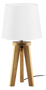 HerzBlut Elli lampă de masă, stejar rustic uns/alb, Lemn, Camera de zi / sufragerie, Lemn, Scandinavă, Tripod