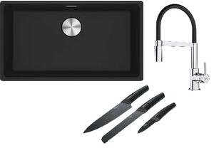 Set chiuvetă din granit Franke Maris 125.0687.260, baterie bucătărie Franke Lina 115.0626.085