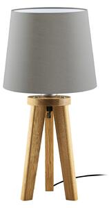 HerzBlut Elli lampă masă, stejar rustic uns/taupe, Lemn, Camera de zi / sufragerie, Lemn, Scandinavă, Tripod