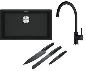 Set chiuvetă din granit Franke Maris 125.0687.261, baterie bucătărie Franke Lina 115.0626.020
