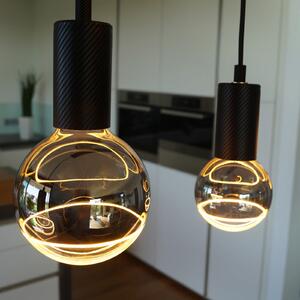 SEGULA Segula lampă suspendată Alix Wave, E27, suspensie 100 cm, reglabil, Negru, Camera de zi / sufragerie, Aluminiu