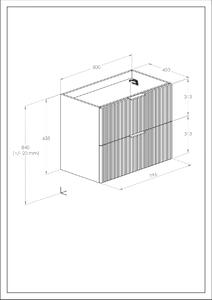 Roca Reef dulap 80x45x63.5 cm sub chiuveta pe perete stejar A857955464