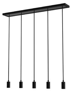 SEGULA Segula Lampă suspendată Madox 5X Wave, negru, oțel, E27, reglabil, Negru, Camera de zi / sufragerie, Metal