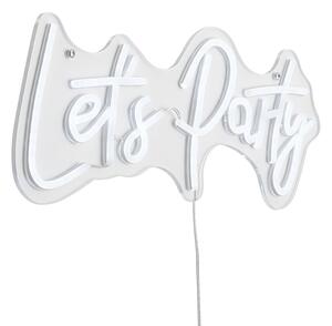 Lampă de perete neon albă cu LED inclus - Let's Party