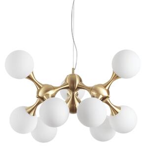 Ideallux Ideal Lux Nodi, lampa suspendată cu 9 lumini alamă/alb, reglabil, Auriu / Alamă, Camera de zi / sufragerie, Metal