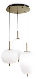 Ideallux Ideal Lux Umile suspendată LED, 3 bec. alamă/alb, Auriu / Alamă, Camera de zi / sufragerie, Sticlă