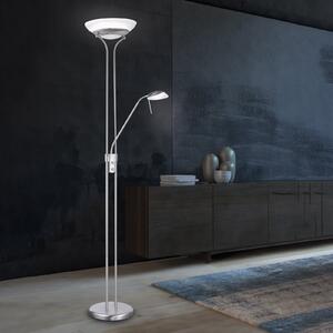 FISCHER & HONSEL Lampă de podea Pool LED cu braț lectură, funcție CCT, reglabil, Gri, Camera de zi / sufragerie, Metal, Modern, Lumină de lectură