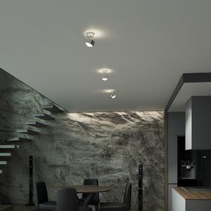 Top Light Puk! 80 Turn Up/Downlight lentilă mată crom, reglabil, Metalic, Camera de zi / sufragerie, Metal, Modern