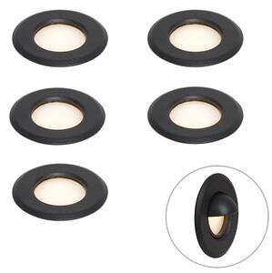 Sistem 12V negru 10m cu 5 spoturi de sol incl. LED IP44 - Voltaire Linsey