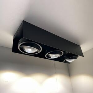 MEGATRON Cardano spot tavan LED, 3 becuri, negru, reglabil, Negru, Hol, Metal, Modern