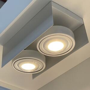 MEGATRON Cardano spot tavan LED, 2 becuri, alb, reglabil, Alb, Hol, Metal, Modern
