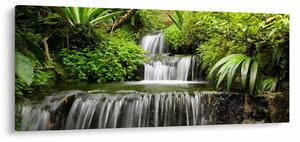 Tablou - Cascadă în pădurea tropicală (120x50 cm)