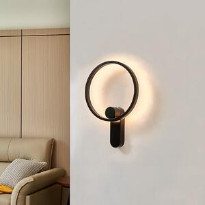 Lucande Aplică de perete cu LED Yekta, indirectă, neagră, dimabilă, reglabil, Negru, Camera de zi / sufragerie, Metal, Design