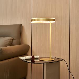 Lucande LED lampă de masă Yekta, culoare alamă, 59 cm, dimabil, reglabil, Auriu / Alamă, Camera de zi / sufragerie, Metal, Design
