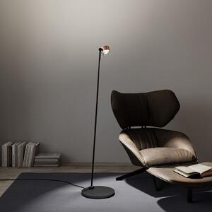 Top Light Puk! 80 Floor LED lentile clare/mate cupru/negru, reglabil, Negru, Camera de zi / sufragerie, Metal, Modern