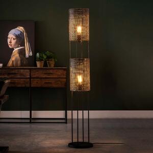 Zijlstra Lampă de podea Luzien, înălțime 150 cm, 2 becuri, Negru, Camera de zi / sufragerie, Metal, Marocan / Oriental