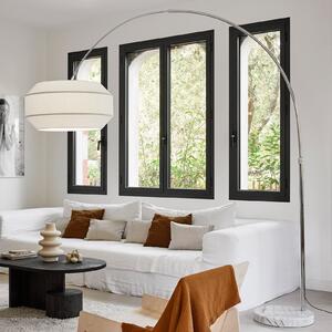 MARKET SET lampadar cu arc Cosiness Ø 68 cm, Alb, Camera de zi / sufragerie, Țesătură / Textil, Design, Umbrelă în picioare