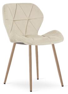 Scaun de dining MANGO VELVET, bej deschis
