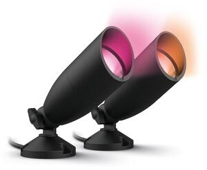 WiZ spot LED Ground starter kit pachet dublu, reglabil, Negru, Plastic, Modern
