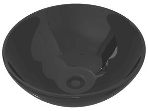 Chiuvetă ceramică pentru baie, rotundă, neagră