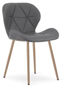 Scaun de dining MANGO din piele ecologica, gri