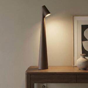 Vibia Lampa de masă cu baterie LED Africa, înălțime 40 cm, maro închis, reglabil, Maro / Rugină, Camera de zi / sufragerie, Metal, Design