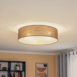 Euluna Plafon rulou Euluna, abajur din țesătură de culoare pământie, Ø50cm, reglabil, Maro / Rugină, Camera de zi / sufragerie, Țesătură / Textil, Modern