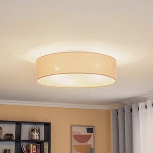 Euluna Copertă rulou, abajur din țesătură cappuccino Ø50cm, reglabil, Maro / Rugină, Camera de zi / sufragerie, Țesătură / Textil, Modern