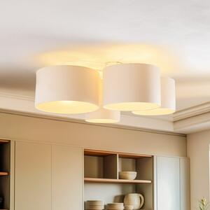 Euluna Lodge plafonieră, 4 becuri, bej, reglabil, Bej, Camera de zi / sufragerie, Țesătură / Textil, Modern, Plafon cu flacără multiplă