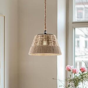 ONLI Lampă suspendată Coen, reglabil, Lemn, Camera de zi / sufragerie, Țesătură / Textil