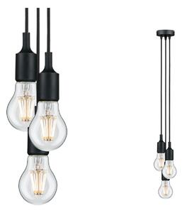 Paulmann Neordic Ketil suspendată 3 becuri negru, reglabil, Negru, Camera de zi / sufragerie, Metal, Modern