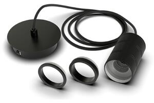 Calex Retro lampă suspendată, 1 bec, negru, reglabil, Negru, Camera de zi / sufragerie, Metal, Modern