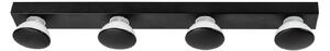 LIGHTME lampă oglindă Aqua Hollywood 4 becuri negr, Negru, Baie, Metal, Modern