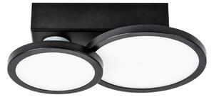 LIGHTME plafonieră LED Aqua GU10 2 becuri negru, Negru, Baie, Metal, Modern