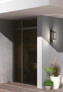 Lucande LED lampă de perete pentru exterior Ferdinand, set 2, gri, 38 cm, Gri, Sticlă, Modern, Felinar