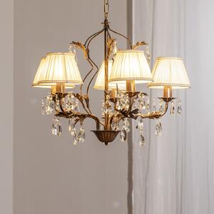 ONLI Candelabru Karen 5 becuri bronz, reglabil, Bronz / Alamă Veche, Camera de zi / sufragerie, Sticlă