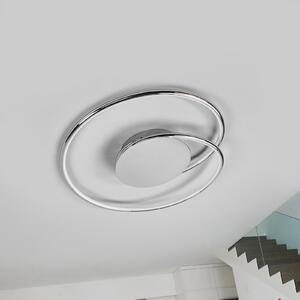 Lindby plafonieră LED Joline, set de 2, Ø 46 cm, cromată, Metalic, Camera de zi / sufragerie, Metal, Modern