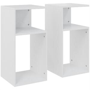 HOMCOM Set de 2 Măsuțe de Cafea Moderne cu Raft Deschis, Alb | Aosom Romania